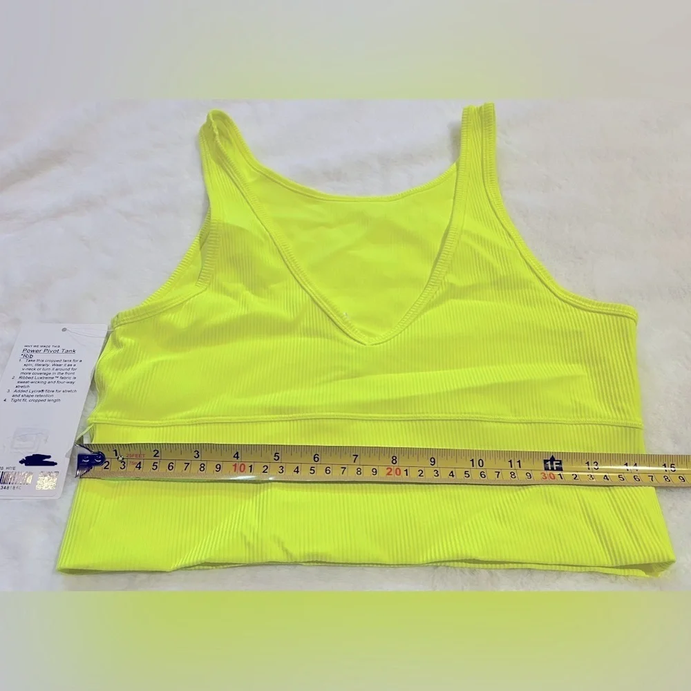 Lululemon Yellow Power Pivot Ribbed Reversible Tank Top sz 10 performance active
